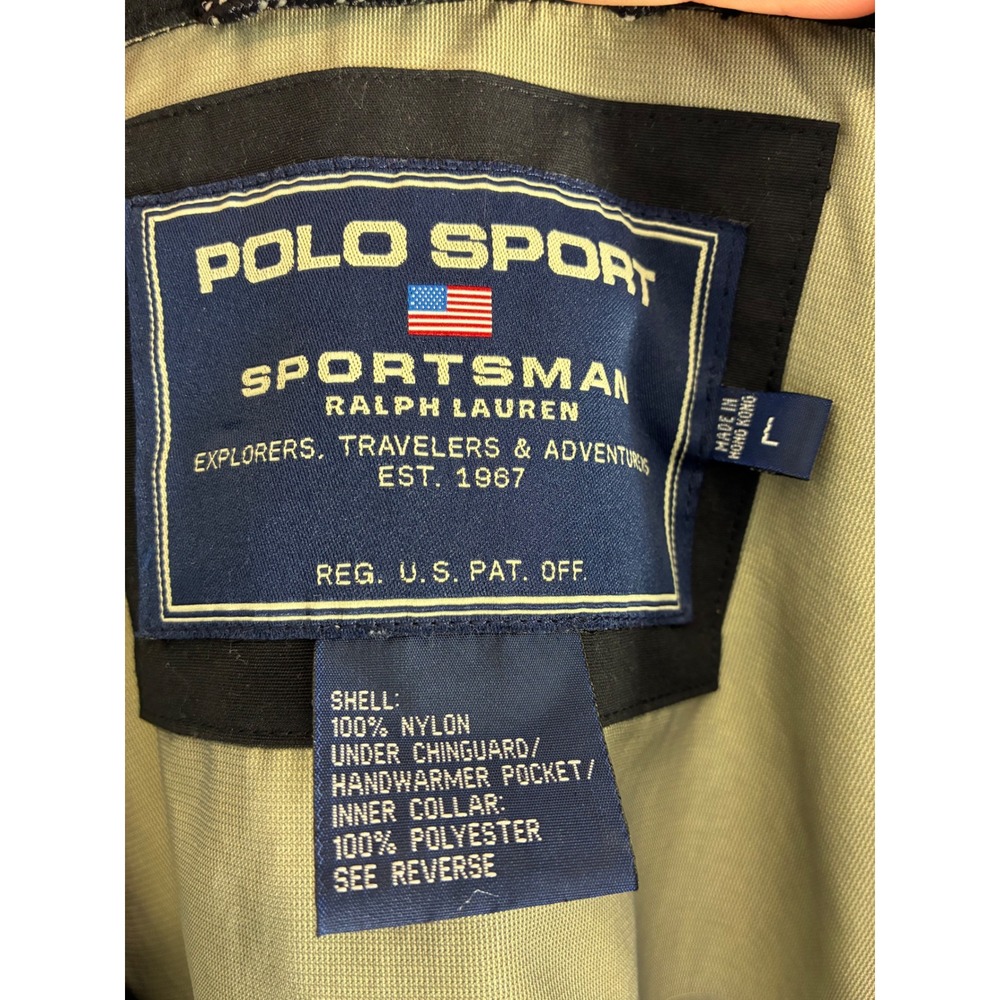 Polo Sport Ralph Lauren Sportsman Jacket Black Vintage Mens Large Coat - Picture 7 of 15